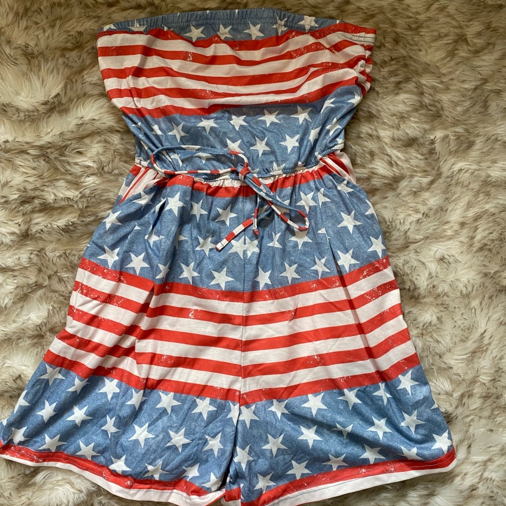 Red, white & blue romper